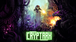 The splash image for Cryptark, artwork by Jesse McGibney.